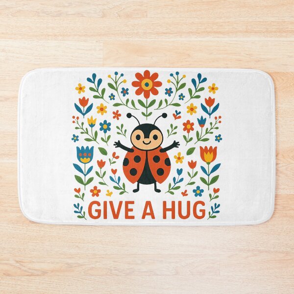 Item preview, Give a Hug Ladybug – Scandinavian Folk Art Nursery Rhyme by heidiannemorris © designed and sold by FOLK ART FUSION by heidiannemorris.