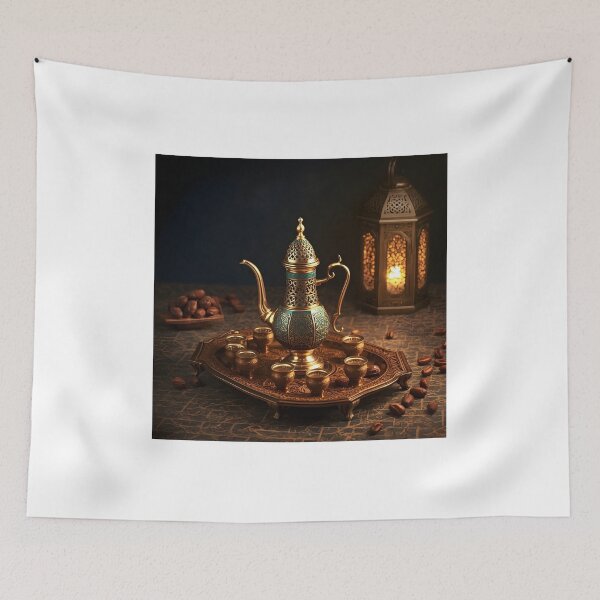 Item preview, Arabic Dallah Coffee Pot Wall Art Print — Saudi Arabian  Culture Poster, Traditional Coffee Ceremony Decor, Arab Gift designed and sold by GoldenVerseArt.