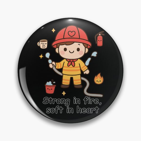 Item preview, Firefighter Kawaii style  designed and sold by KawaiiHero.
