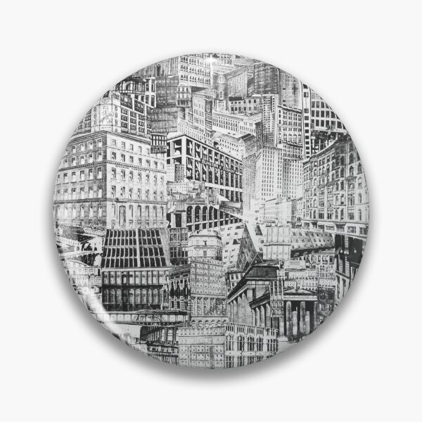 Item preview, 1919 New York City skyline city sights vintage collage black and white photograph poster art print designed and sold by Astrid Arkhangelsky.