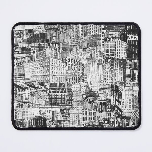 Item preview, 1919 New York City skyline city sights vintage collage black and white photograph poster art print designed and sold by Astrid Arkhangelsky.