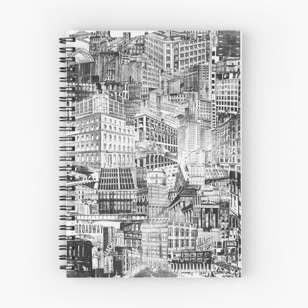 Item preview, 1919 New York City skyline city sights vintage collage black and white photograph poster art print designed and sold by Astrid Arkhangelsky.