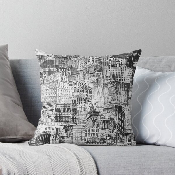Item preview, 1919 New York City skyline city sights vintage collage black and white photograph poster art print designed and sold by Astrid Arkhangelsky.