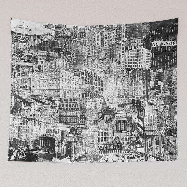 Item preview, 1919 New York City skyline city sights vintage collage black and white photograph poster art print designed and sold by Astrid Arkhangelsky.