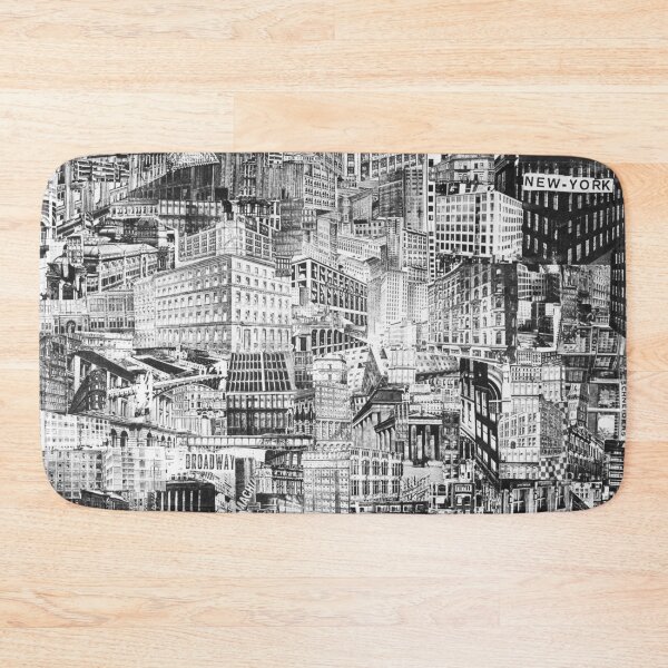 Item preview, 1919 New York City skyline city sights vintage collage black and white photograph poster art print designed and sold by Astrid Arkhangelsky.