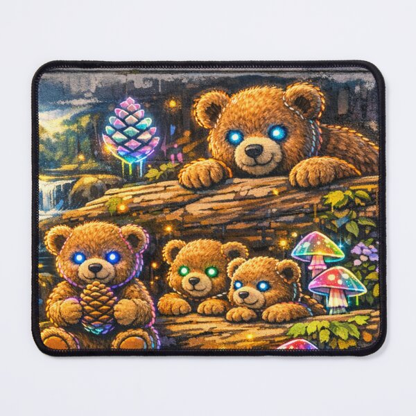 Item preview, Cyberpunk Teddy Bears – Neon Forest Graffiti Mural designed and sold by 3free3street - Neon & Graffiti Digital Art.