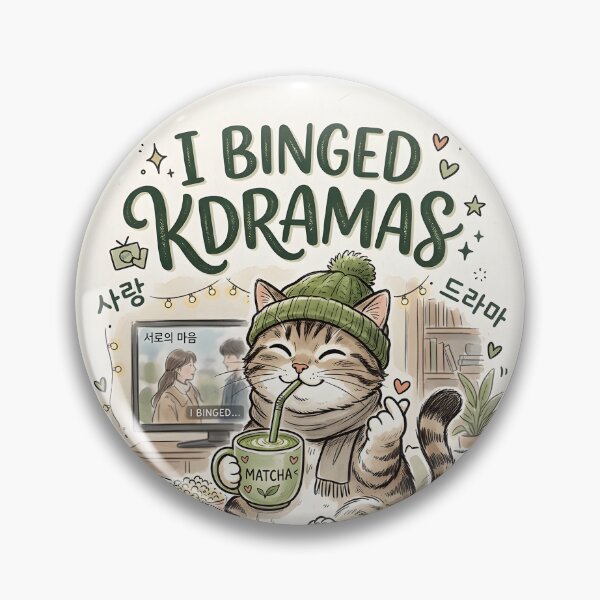 Item preview, I Binged K-Dramas Cute Cat – Korean Drama Lover Design designed and sold by AnanyaMagotra.