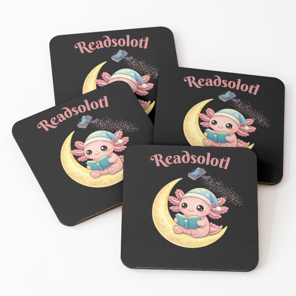 Item preview, Readsolotl – Cute Axolotl Reading on the Moon designed and sold by CyrilloArt.