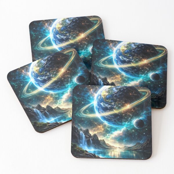 Item preview, Cosmic Earth Rings - galaxy art designed and sold by ApGraphicDesigns.