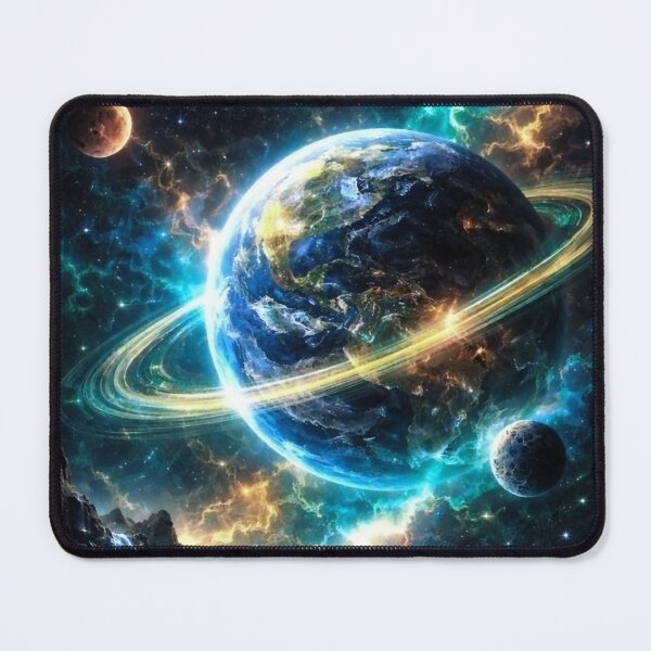 Item preview, Cosmic Earth Rings - galaxy art designed and sold by ApGraphicDesigns.