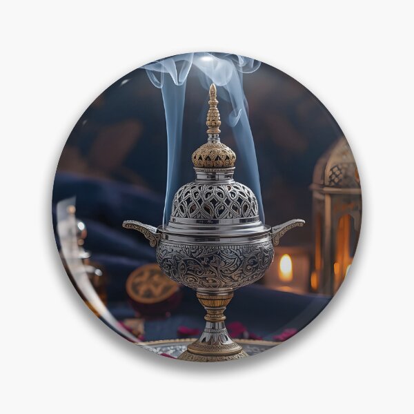 Item preview, Arabic Bukhoor Incense Burner Wall Art Print — Arabian Oud  Mabkhara Poster, Luxury Islamic Home Decor, Arab Culture Gift designed and sold by GoldenVerseArt.