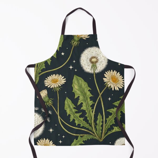 Item preview, Dandelion Wish Pattern Dark Botanical Night Sky Floral Print designed and sold by matchakpop.