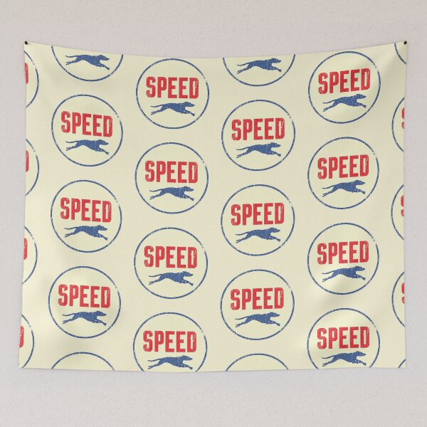 Item preview, Speed vintage oil and gas emblem - aged, fuel-yellowed print designed and sold by retropetrol.