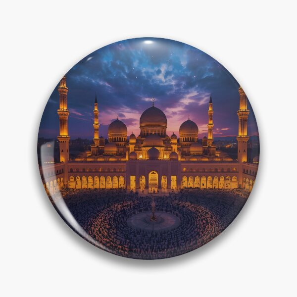 Item preview, Grand Mosque Night Sky Wall Art Print — Islamic Architecture  Aerial View Poster, Muslim Prayer Art, Spiritual Home Decor designed and sold by GoldenVerseArt.