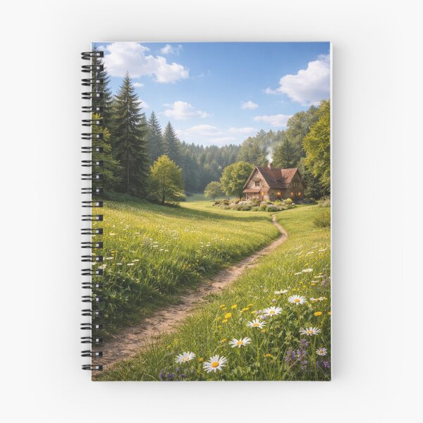 Item preview, Rustic cabin among flowering meadows designed and sold by JuViRo.