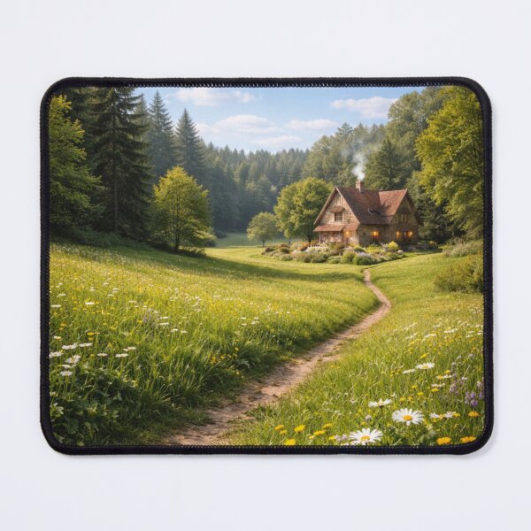 Item preview, Rustic cabin among flowering meadows designed and sold by JuViRo.