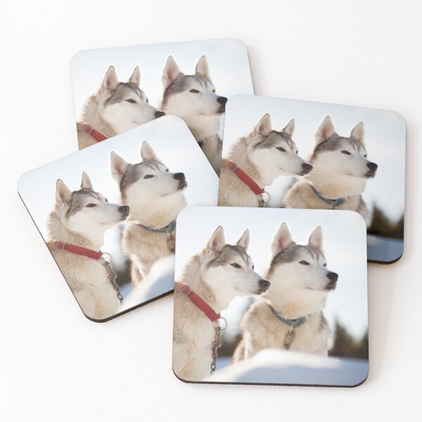 Item preview, Siberian Huskies in Snowy Winter Landscape designed and sold by katifinell.