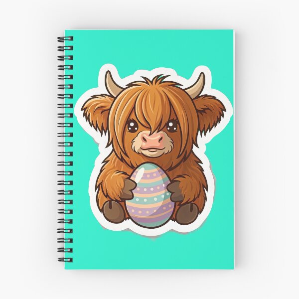 Item preview, "Moo-dy" Easter Baby Highland Cow  designed and sold by Wonderful World of Whimsy.