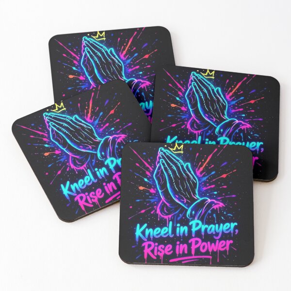 Item preview, Kneel in Prayer Rise in Power - Neon Graffiti Street Art designed and sold by Serjames.