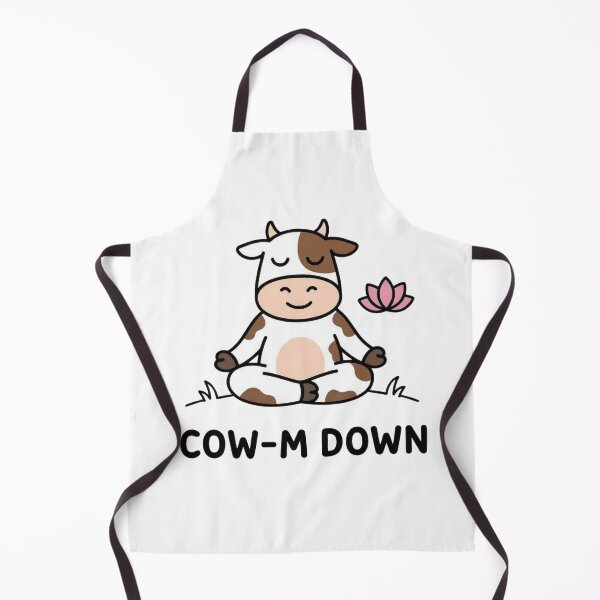 Item preview, Cow-M Down – Funny Yoga Cow Pun | Cute Meditation Cow Cartoon designed and sold by aiqdelicia.