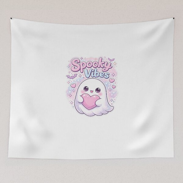 Item preview, Cute Kawaii Ghost Holding Heart Spooky Vibes designed and sold by Bestmayu.