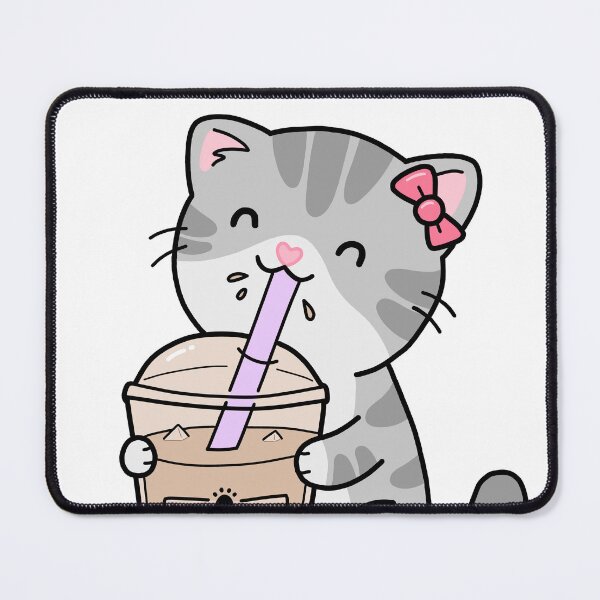 Item preview, Cute Kawaii Cat Drinking Boba designed and sold by artwithsushie.