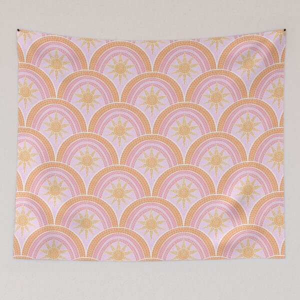 Item preview, Bohemian Sunburst Mosaic - orange and pink designed and sold by Home Cyn Home.