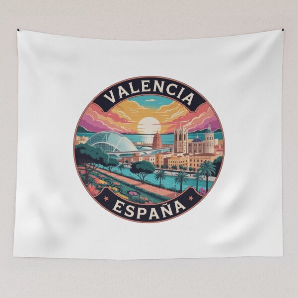 Item preview, Valencia Spain Sunset: Modern and Coastal Skyline designed and sold by CircinusStore.