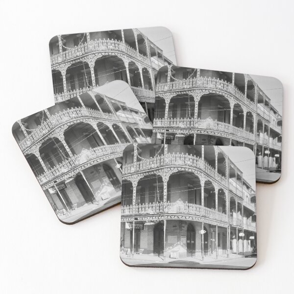 Item preview, French Quarter, Royal Street, New Orleans vintage black and white photograph designed and sold by Astrid Arkhangelsky.