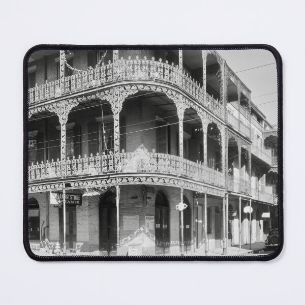 Item preview, French Quarter, Royal Street, New Orleans vintage black and white photograph designed and sold by Astrid Arkhangelsky.