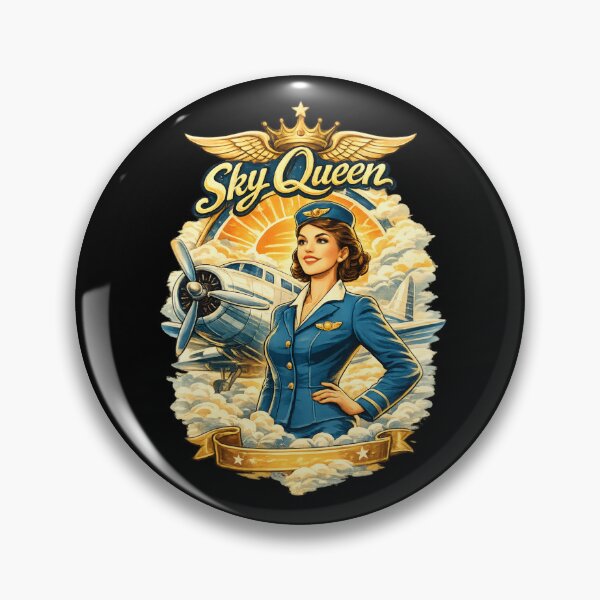 Item preview, Vintage Sky Queen Aviator Woman – Retro Aviation  designed and sold by SidTastic .