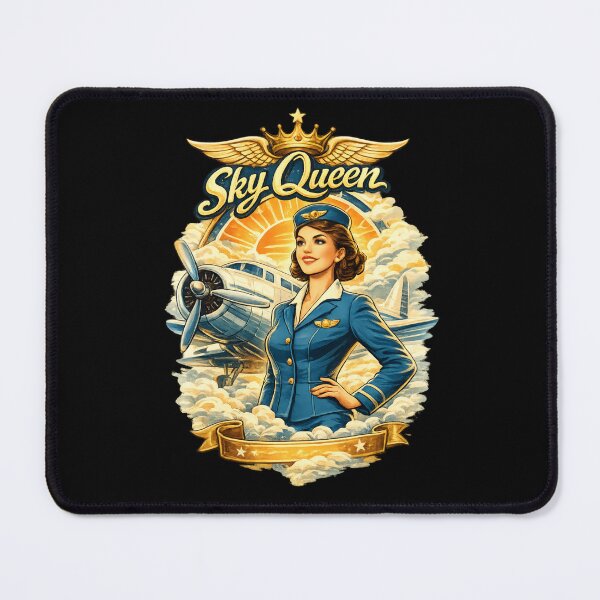 Item preview, Vintage Sky Queen Aviator Woman – Retro Aviation designed and sold by SidTastic .