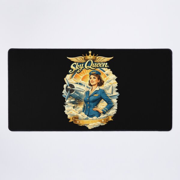 Item preview, Vintage Sky Queen Aviator Woman – Retro Aviation designed and sold by SidTastic .