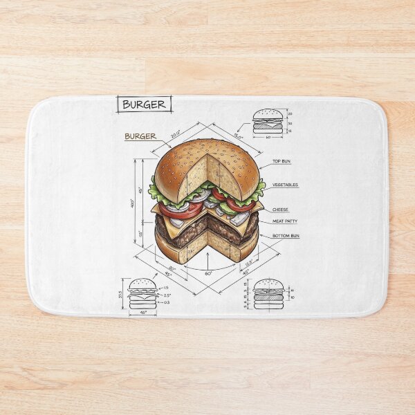 Item preview, Burger - Technical Drawing designed and sold by Rhu Creations.