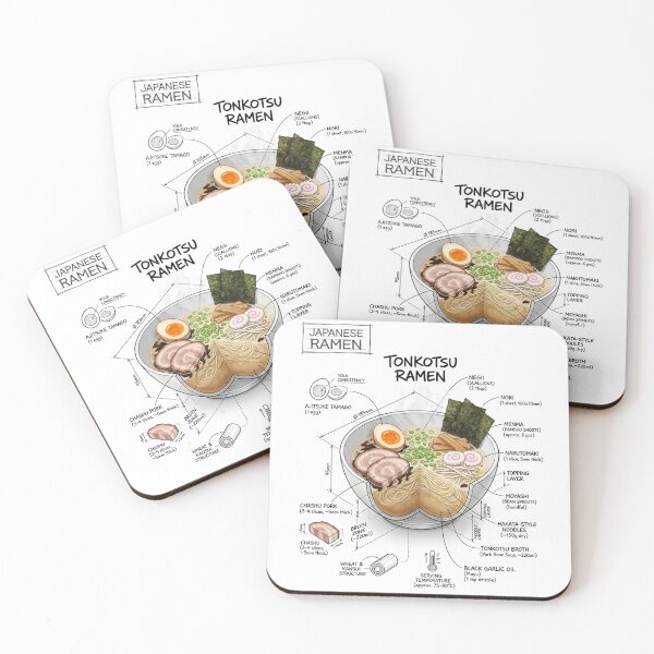 Item preview, Japanese Tonkatsu Ramen - Technical Drawing designed and sold by Rhu Creations.