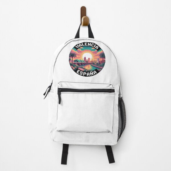 Item preview, Valencia Spain Pixel Art: Sunset Skyline Illustration designed and sold by CircinusStore.