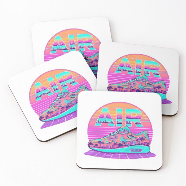 Item preview, AIR Miami Neon City Sneaker Vaporwave Sticker designed and sold by Imaginarium of Chaos falcon88 .
