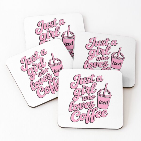 Item preview, Just a Girl Who Loves Iced Coffee Cute Typography designed and sold by PMCreative.