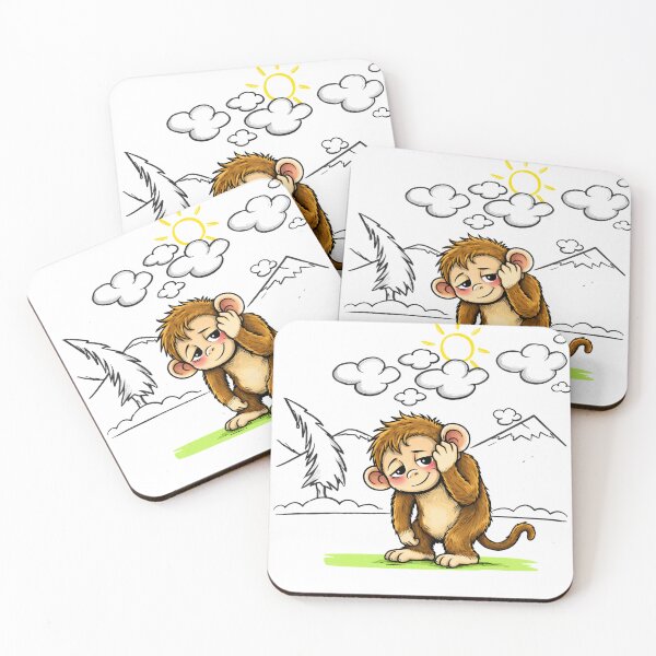 Item preview, Embarrassed Monkey – Mood Cartoon designed and sold by KumarGandhi.