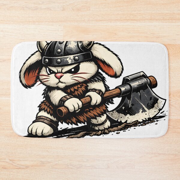 Item preview, Bun-Bun the Barbarian Funny Warrior Rabbit Viking Axe Art - Cute Angry Bunny Barbarian Fantasy Gamer Pun Carrots Before Hops - Norse Viking Hare Illustration for D&D Fans and Pet Lovers designed and sold by Vivaan Studio.