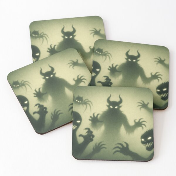 Item preview, Shadows of Mysterious Monsters on a Dark Green Background designed and sold by DrizzyV.