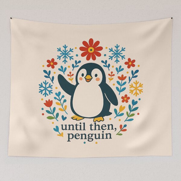 Item preview, Until Then Penguin – Scandinavian Folk Art Nursery Rhyme by heidiannemorris © designed and sold by FOLK ART FUSION by heidiannemorris.
