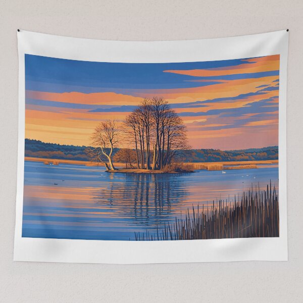 Item preview, Sunset Lake with Island Trees designed and sold by darekkocurek.