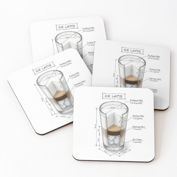 Item preview, Ice Coffee - Ice Latte - Technical Drawing designed and sold by Rhu Creations.