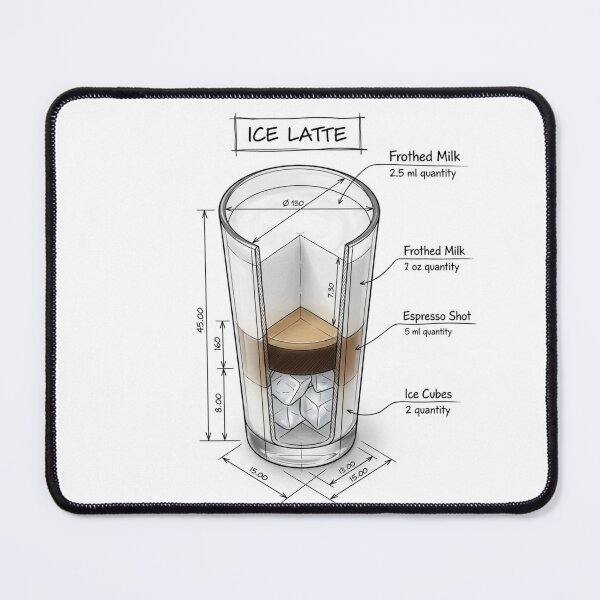 Item preview, Ice Coffee - Ice Latte - Technical Drawing designed and sold by Rhu Creations.