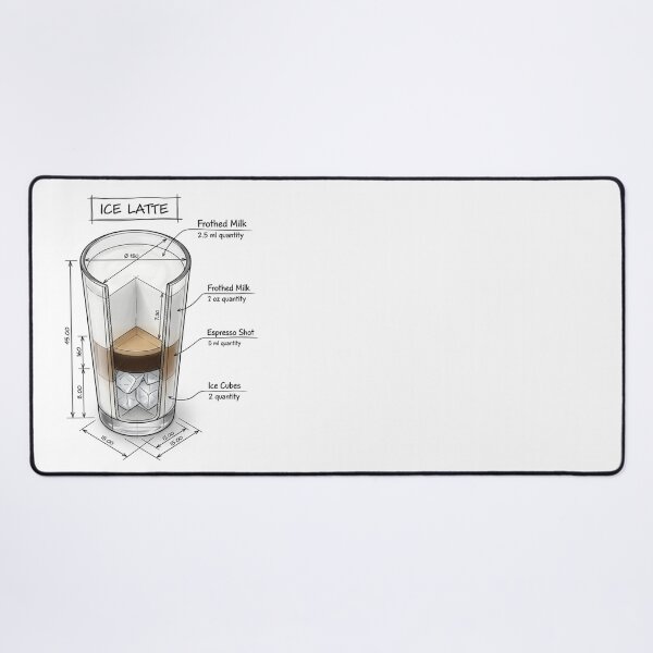 Item preview, Ice Coffee - Ice Latte - Technical Drawing designed and sold by Rhu Creations.