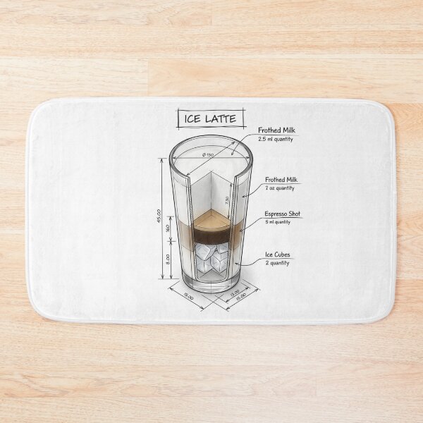 Item preview, Ice Coffee - Ice Latte - Technical Drawing designed and sold by Rhu Creations.