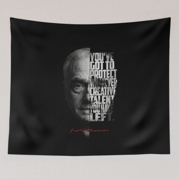 Item preview, Black and white Martin Scorsese Legendary Director quote. designed and sold by Enea Kelo.