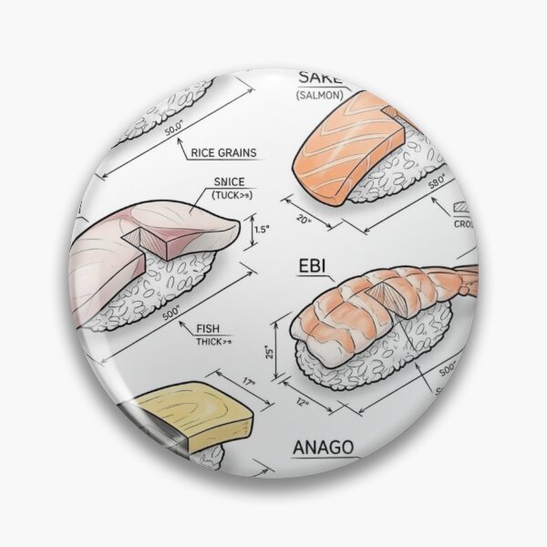 Item preview, Japanese Sushi - Technical Drawing designed and sold by Rhu Creations.