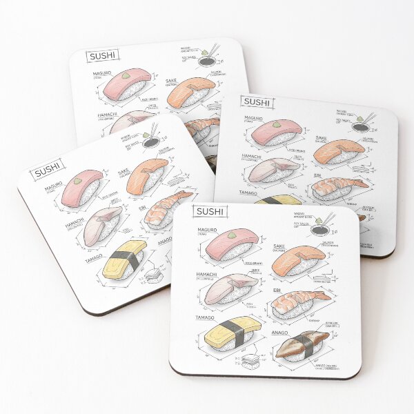 Item preview, Japanese Sushi - Technical Drawing designed and sold by Rhu Creations.